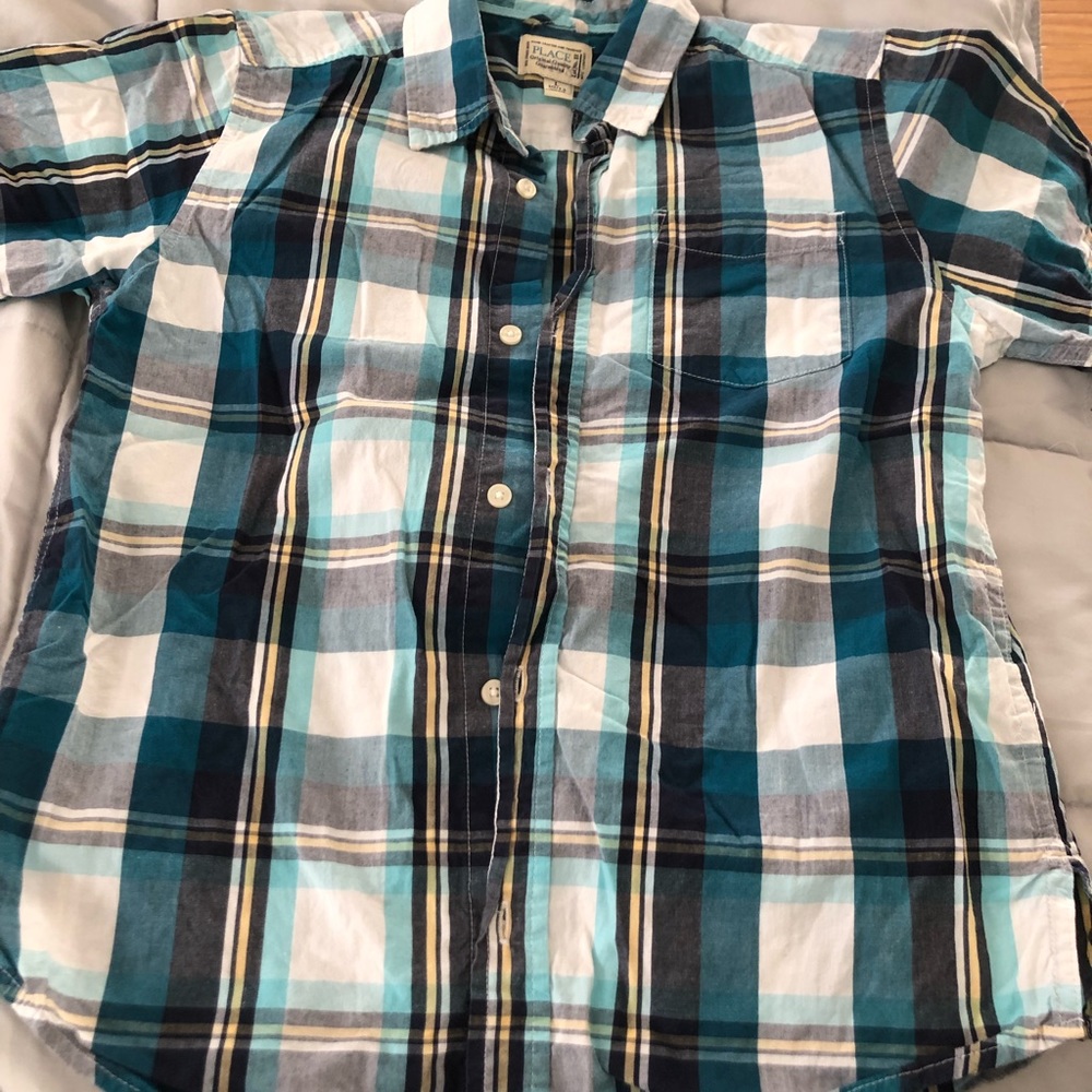 Boys button down plaid shirt